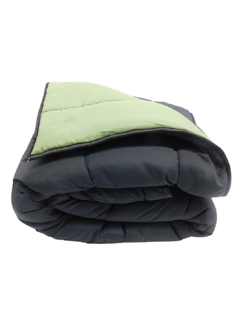 Couette tempérée Bicolore - 2 personnes 220 x 240 Noir Vert - Kiabi