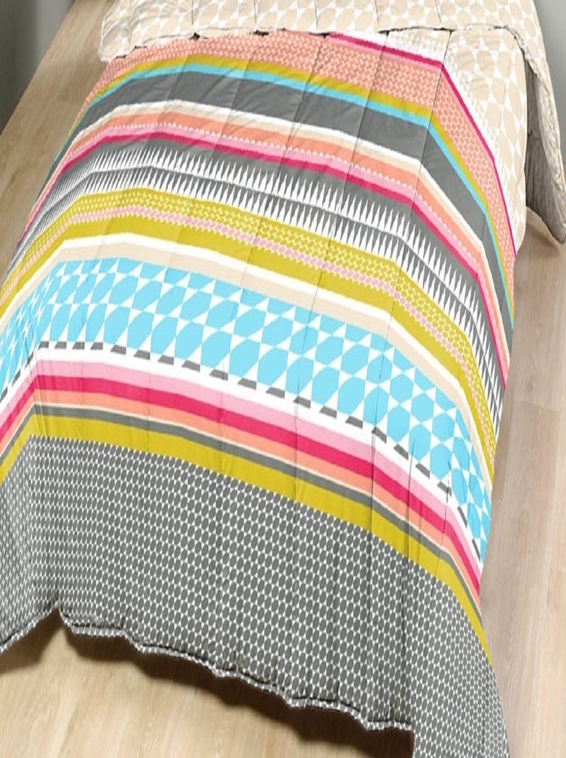Couette tempérée imprimée Beige/Blanc - Kiabi