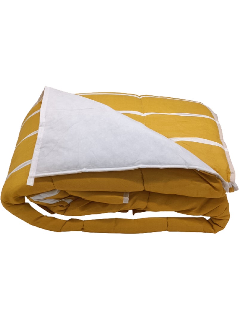 Couette tempérée imprimée / Non tissé Blanc - 2 personnes 240 x 260 Blanc Jaune Blanc - Kiabi