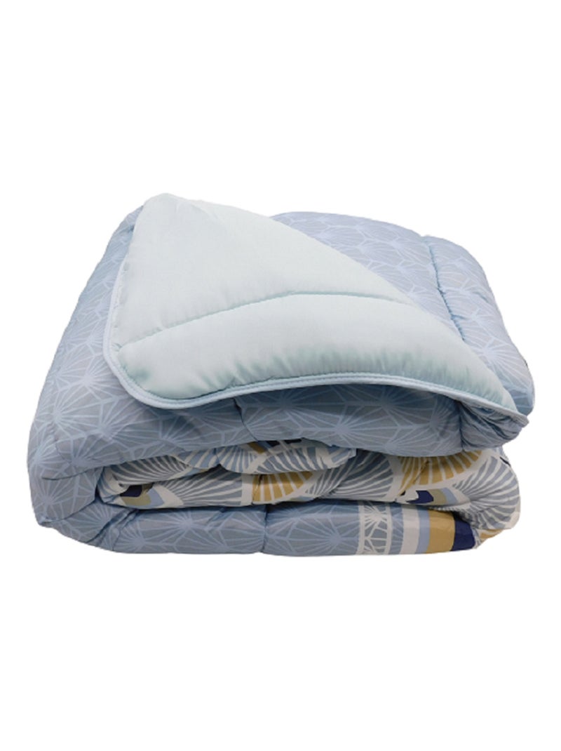 Couette tempérée imprimée / Unie - 2 personnes 220 x 240 Bleu Beige - Kiabi