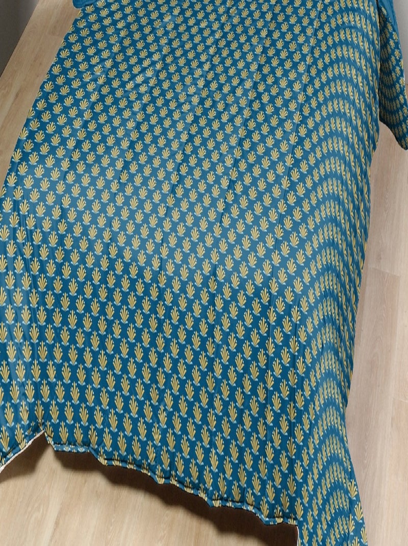 Couette tempérée imprimée / Unie - 2 personnes 220 x 240 Bleu Vert - Kiabi