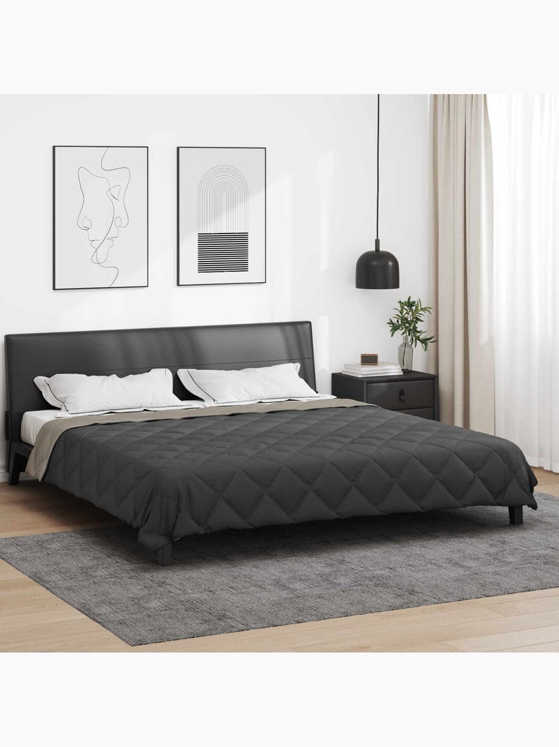 Couette toutes saisons confort en microfibre - vidaxl Gris Gris anthracite - Kiabi