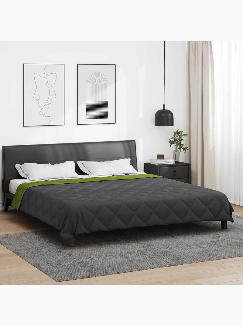 Couette toutes saisons confort en microfibre - vidaxl Gris Vert - Kiabi