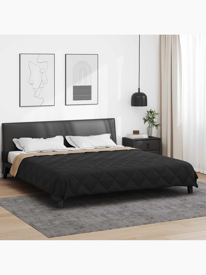 Couette toutes saisons confort en microfibre - vidaxl Noir Beige - Kiabi