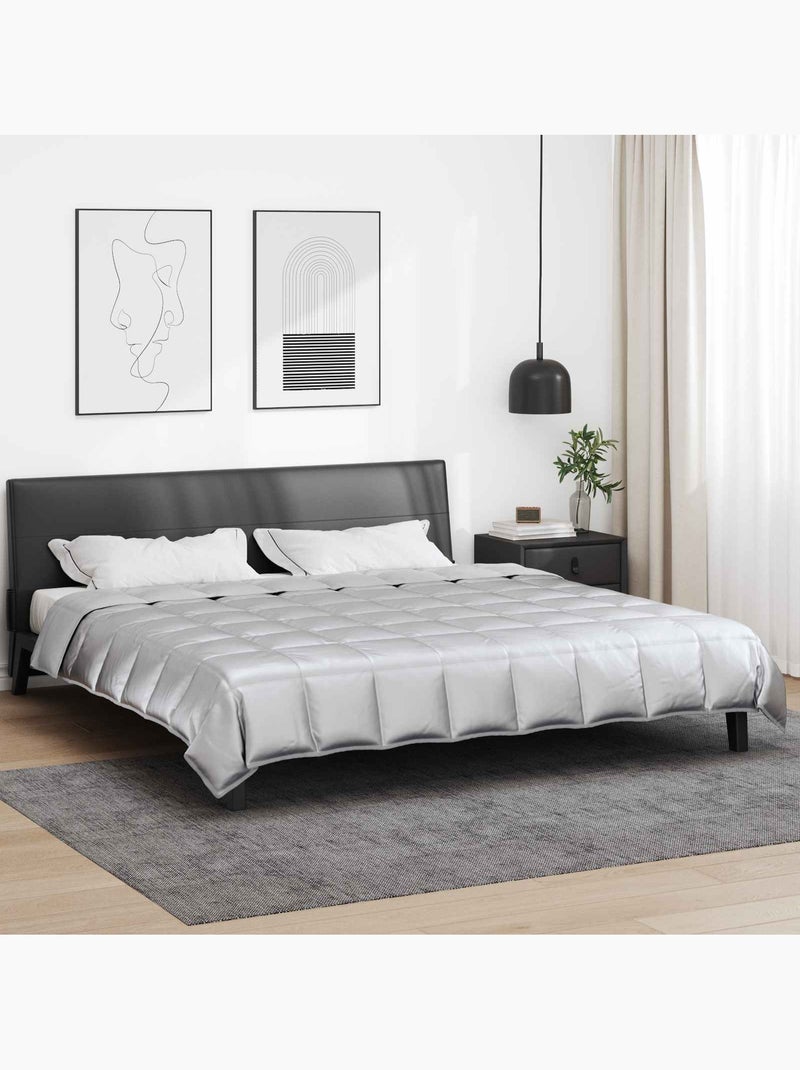 Couette toutes saisons matelassée satin et microfibre - vidaxl Argenté - Kiabi