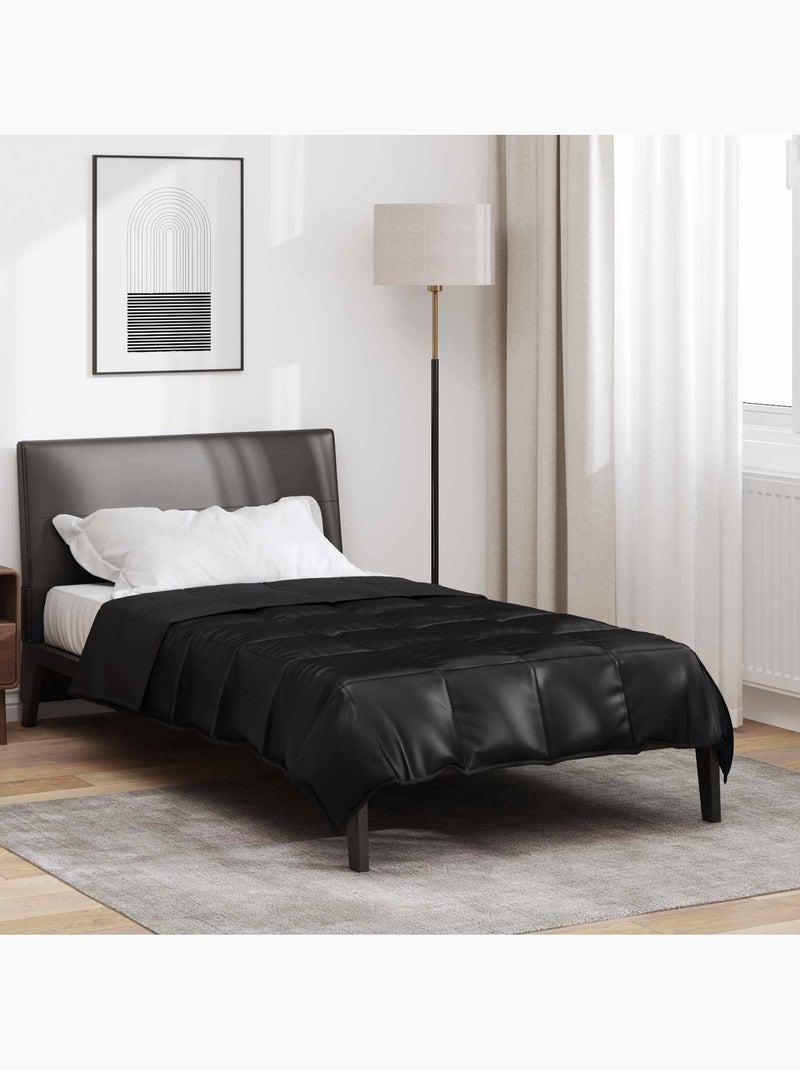 Couette toutes saisons matelassée satin et microfibre - vidaxl Noir - Kiabi