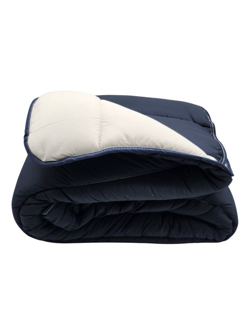 Couette ultra chaude Bleu marine / Gris perle - 1 personne 140 x 200 - spécial hiver - mortreux - Kiabi