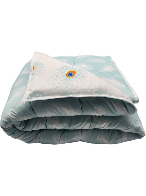 Couette ultra légère imprimée Plumes Paon / Plumes - 2 personnes 220 x 240 - spécial été - mortreux - Kiabi