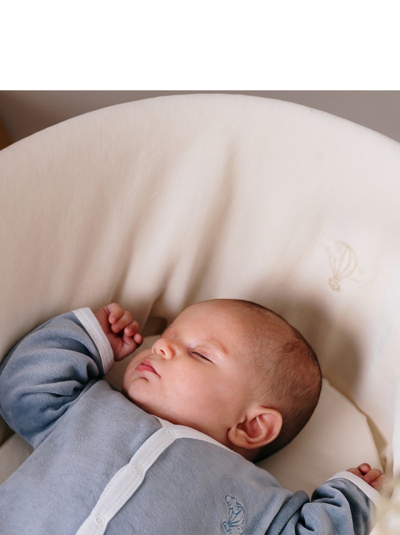 Couffin Avec Support à Bascule Blanc, Habillage en Coton Bio Blanc cassé - Kiabi