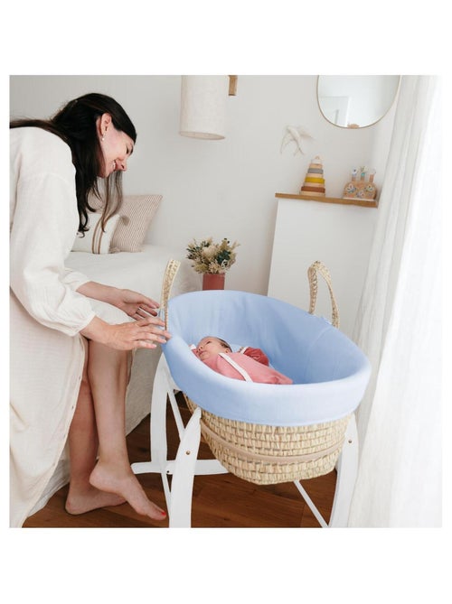 Couffin Avec Support à Bascule Blanc, Habillage en Coton Bio - Kiabi