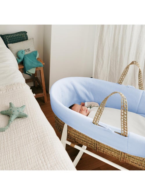 Couffin Avec Support à Bascule Blanc, Habillage en Coton Bio - Kiabi