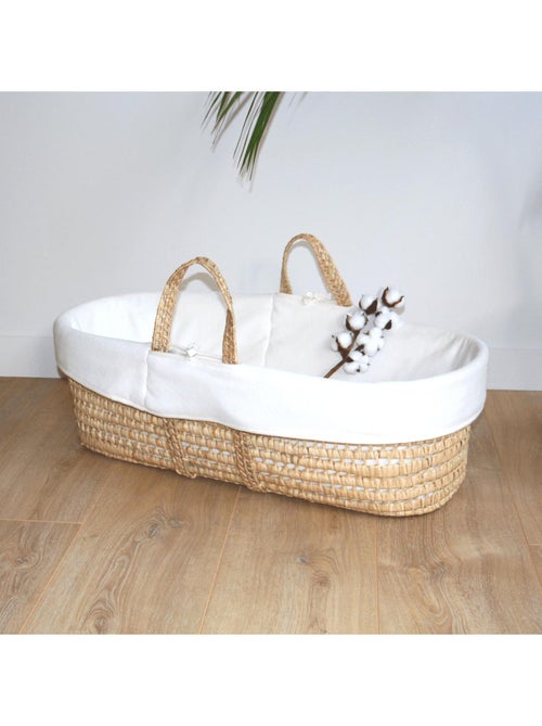 Couffin Avec Support à Bascule Blanc, Habillage en Coton Bio - Kiabi