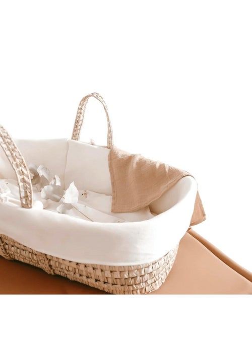 Couffin Avec Support à Bascule Blanc, Habillage en Coton Bio - Kiabi