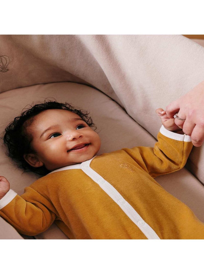 Couffin Avec Support à Bascule Bois, Habillage en Coton Bio Beige - Kiabi