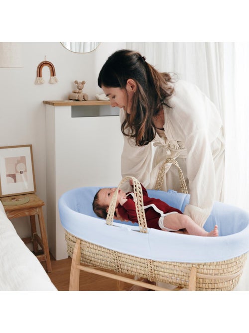 Couffin Avec Support à Bascule Bois, Habillage en Coton Bio - Kiabi