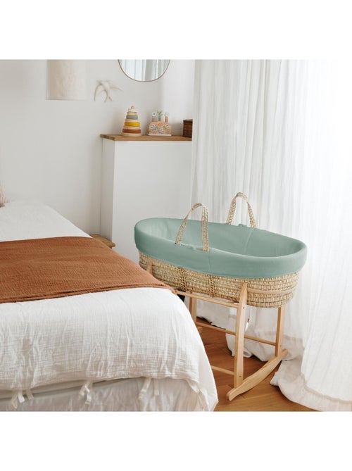 Couffin Avec Support à Bascule Bois, Habillage en Coton Bio - Kiabi