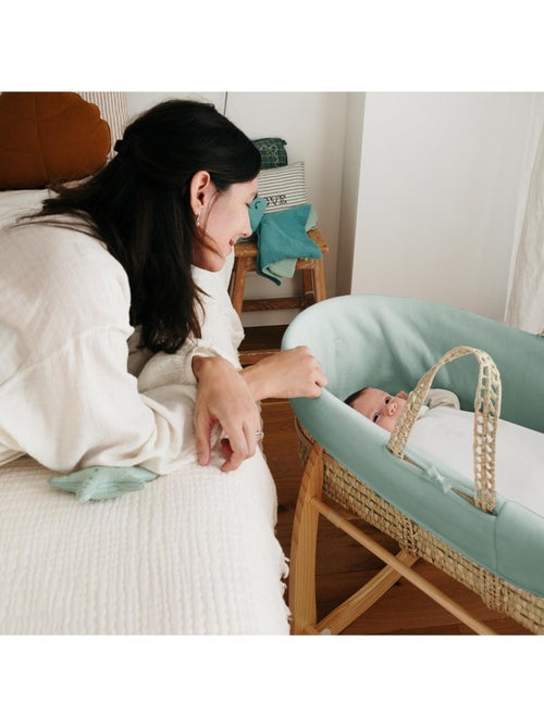 Couffin Avec Support à Bascule Bois, Habillage en Coton Bio - Kiabi