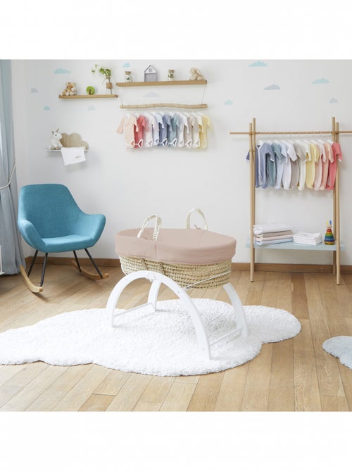 Couffin avec Support Réversible Blanc, Habillage Coton Bio - Kiabi