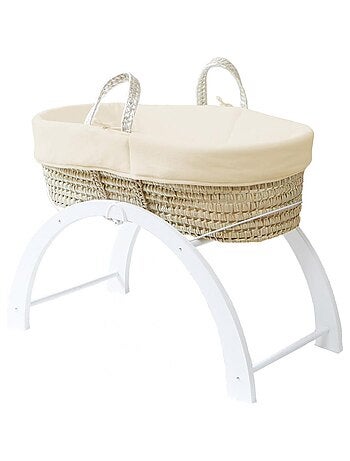 Couffin avec Support Réversible Blanc, Habillage Coton Bio