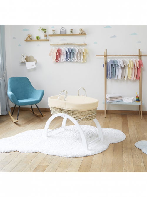 Couffin avec Support Réversible Blanc, Habillage Coton Bio - Kiabi