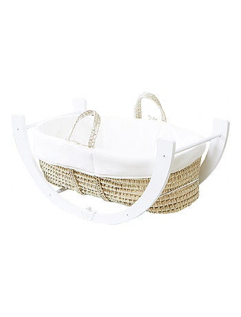 Couffin avec Support Réversible Blanc, Habillage Coton Bio