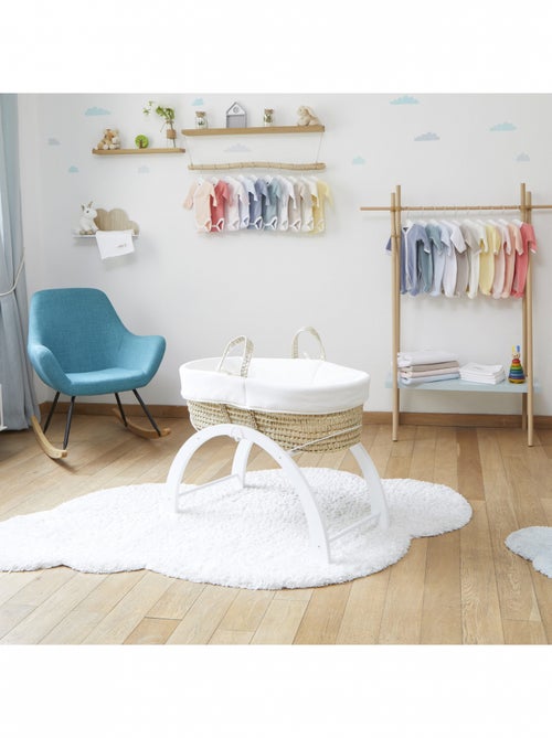 Couffin avec Support Réversible Blanc, Habillage Coton Bio - Kiabi