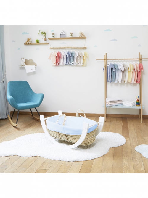 Couffin avec Support Réversible Blanc, Habillage Coton Bio - Kiabi