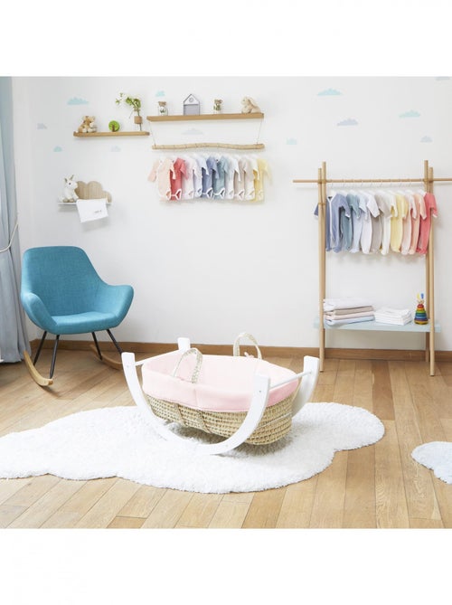 Couffin avec Support Réversible Blanc, Habillage Coton Bio - Kiabi