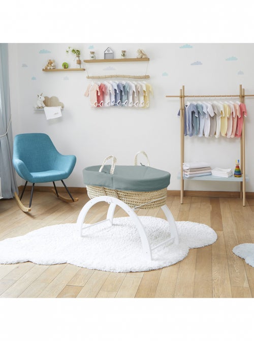 Couffin avec Support Réversible Blanc, Habillage Coton Bio - Kiabi