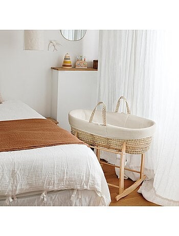 Couffin bébé avec Matelas, Habillage en Velours - Coton Bio