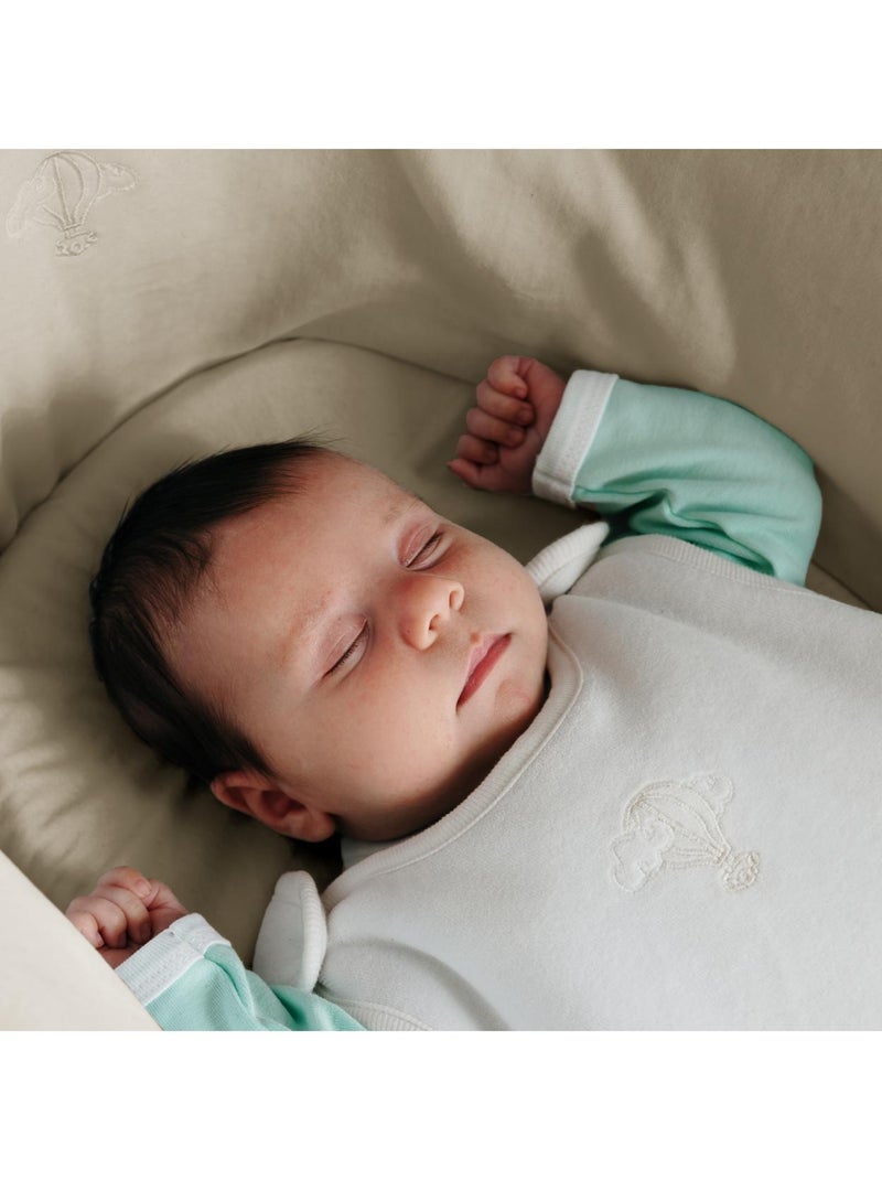 Couffin bébé avec Matelas, Habillage en Velours - Coton Bio Blanc cassé - Kiabi