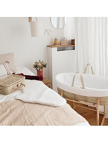 Couffin bébé avec Matelas, Habillage en Velours - Coton Bio