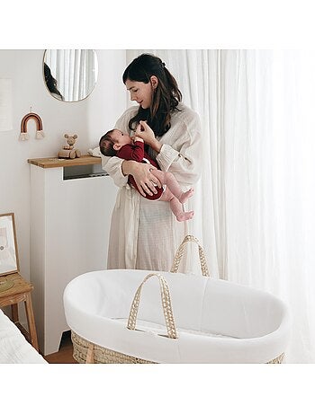 Couffin bébé avec Matelas, Habillage en Velours - Coton Bio