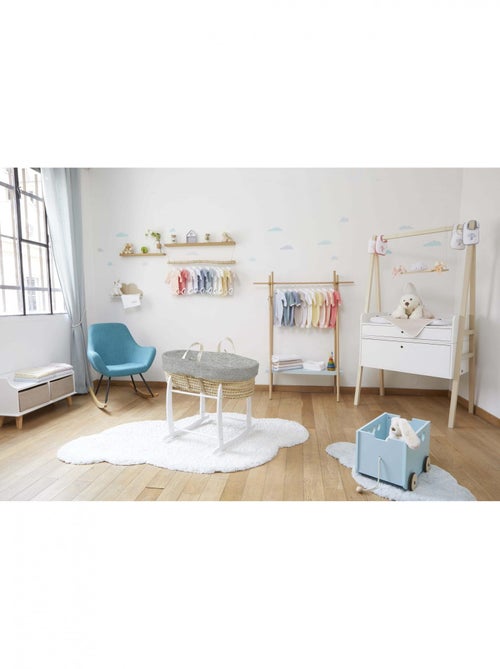 Couffin bébé avec Matelas, Habillage en Velours - Coton Bio - Kiabi