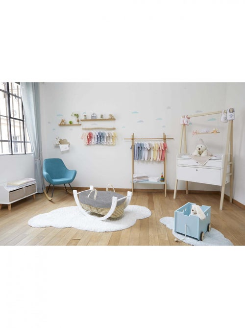 Couffin bébé avec Matelas, Habillage en Velours - Coton Bio - Kiabi