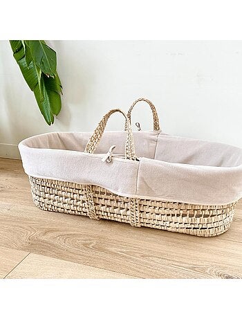 Couffin bébé avec Matelas, Habillage en Velours - Coton Bio