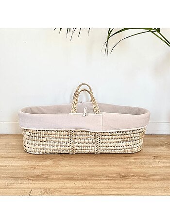 Couffin bébé avec Matelas, Habillage en Velours - Coton Bio