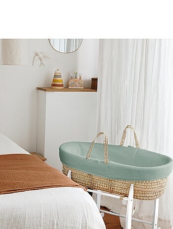 Couffin bébé avec Matelas, Habillage en Velours - Coton Bio