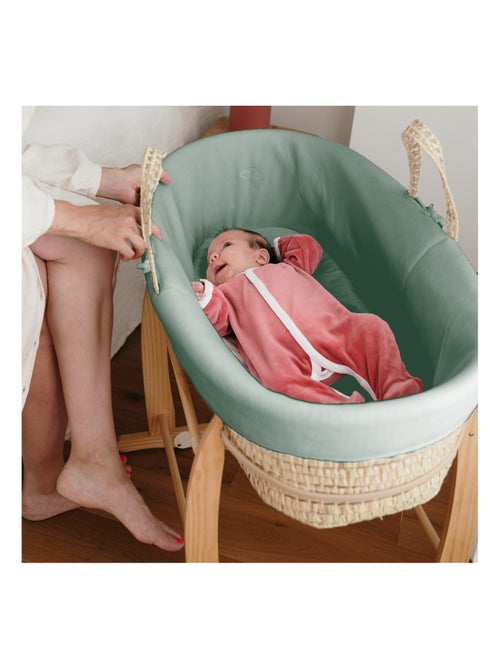 Couffin bébé avec Matelas, Habillage en Velours - Coton Bio - Kiabi