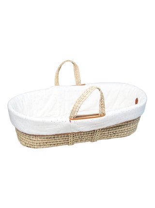 Couffin bébé avec Matelas, Habillage et Drap Housse, Pois Dorés SEVIRA KIDS