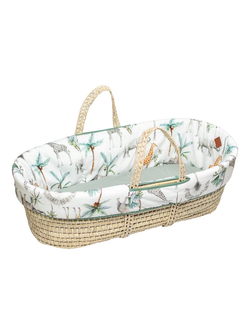 Couffin bébé avec Matelas, Habillage et Drap Housse, Safari SEVIRA KIDS Vert d'eau - Kiabi