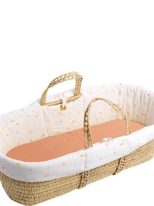 Couffin bébé en fibres naturelles avec habillage tissu - SAUTHON - Kiabi