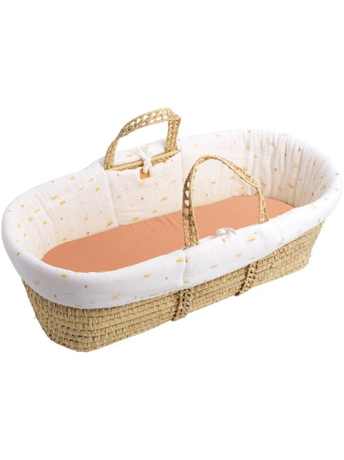 Couffin bébé en fibres naturelles avec habillage tissu - SAUTHON - Kiabi