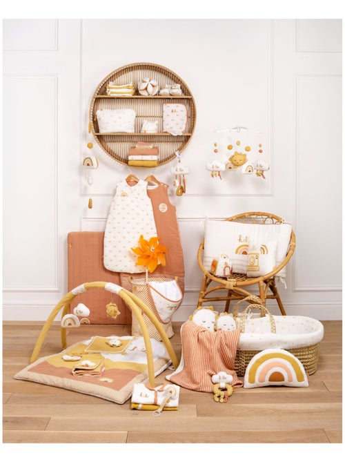 Couffin bébé en fibres naturelles avec habillage tissu - SAUTHON - Kiabi