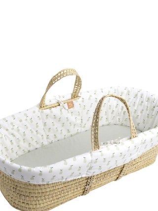 Couffin bébé en fibres naturelles avec habillage tissu - SAUTHON