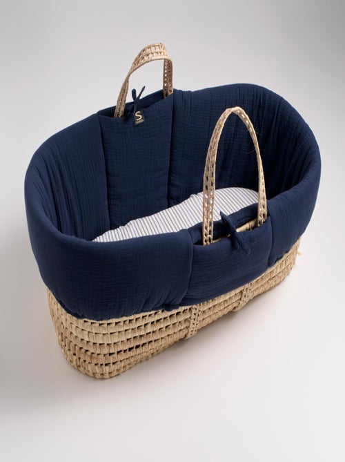 Couffin bébé en fibres naturelles avec habillage tissu - SAUTHON - Kiabi
