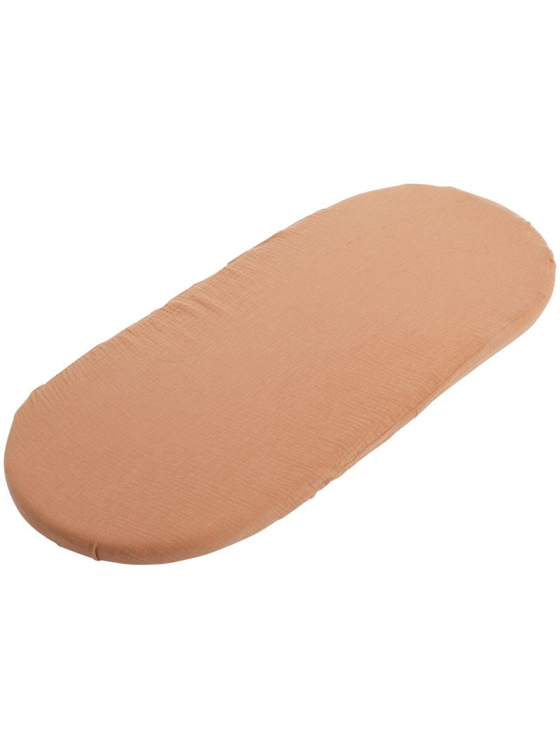 Couffin bébé en fibres naturelles et habillage tissu avec support en pin massif - SAUTHON Blanc Orange - Kiabi