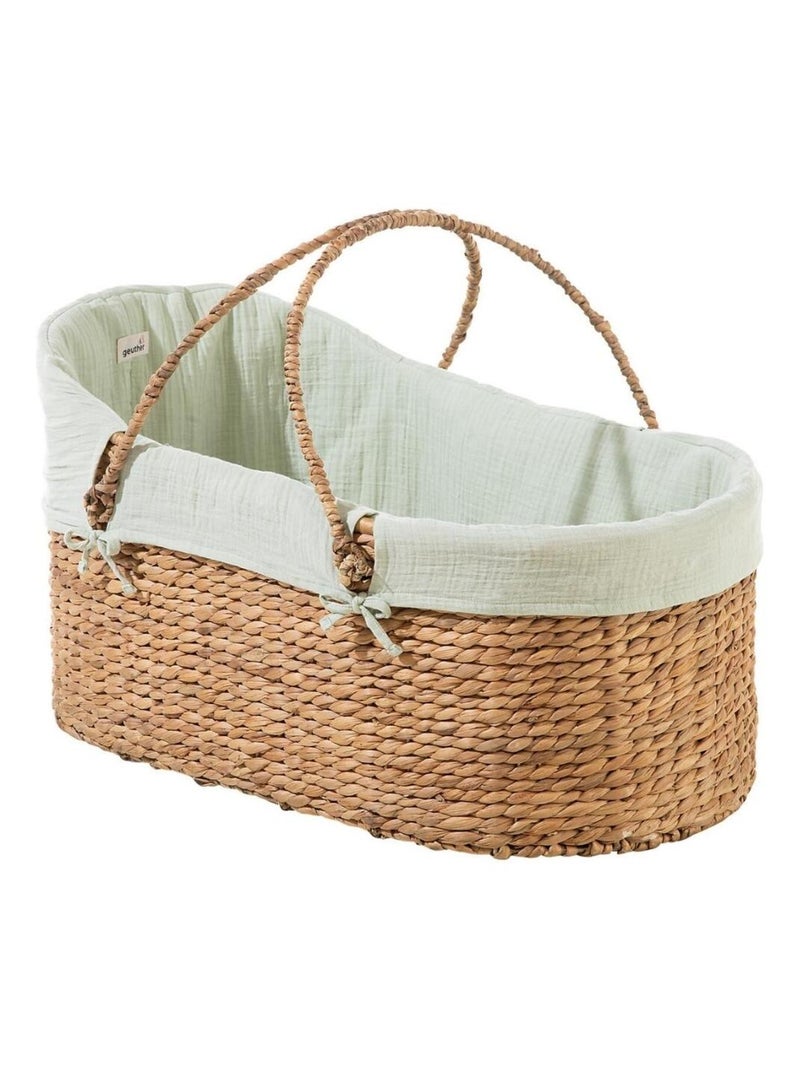 Couffin Bébé En Jacinthe D'eau Avec Matelas Et Habillage Mint Beige - Kiabi
