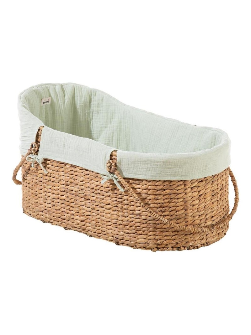 Couffin Bébé En Jacinthe D'eau Avec Matelas Et Habillage Mint Beige - Kiabi