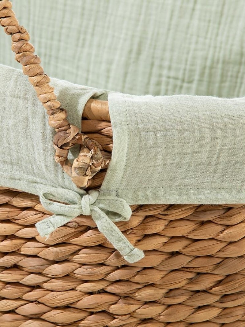 Couffin Bébé En Jacinthe D'eau Avec Matelas Et Habillage Mint Beige - Kiabi